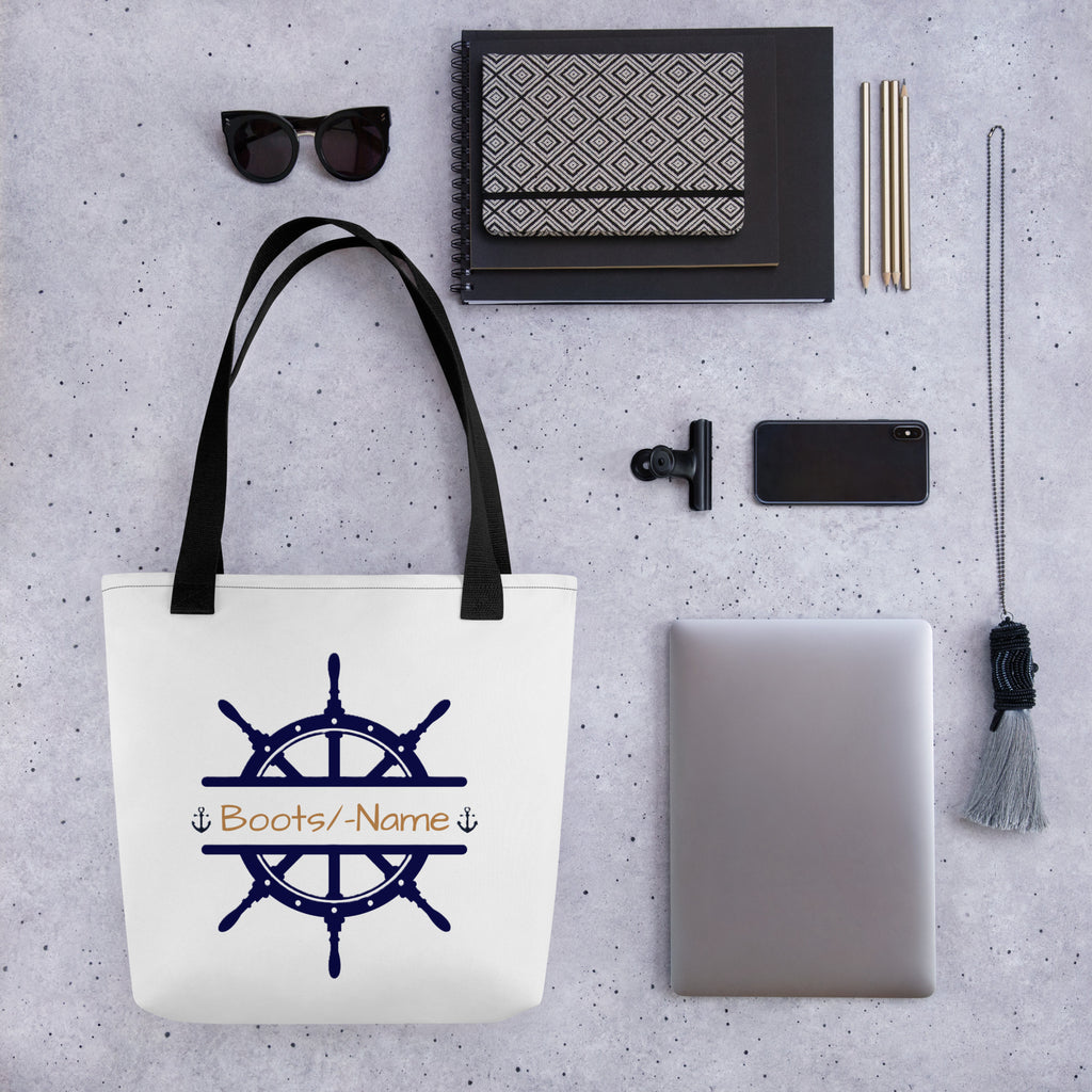 Maritime personalisierte Tasche mit Steuerrad-Motiv