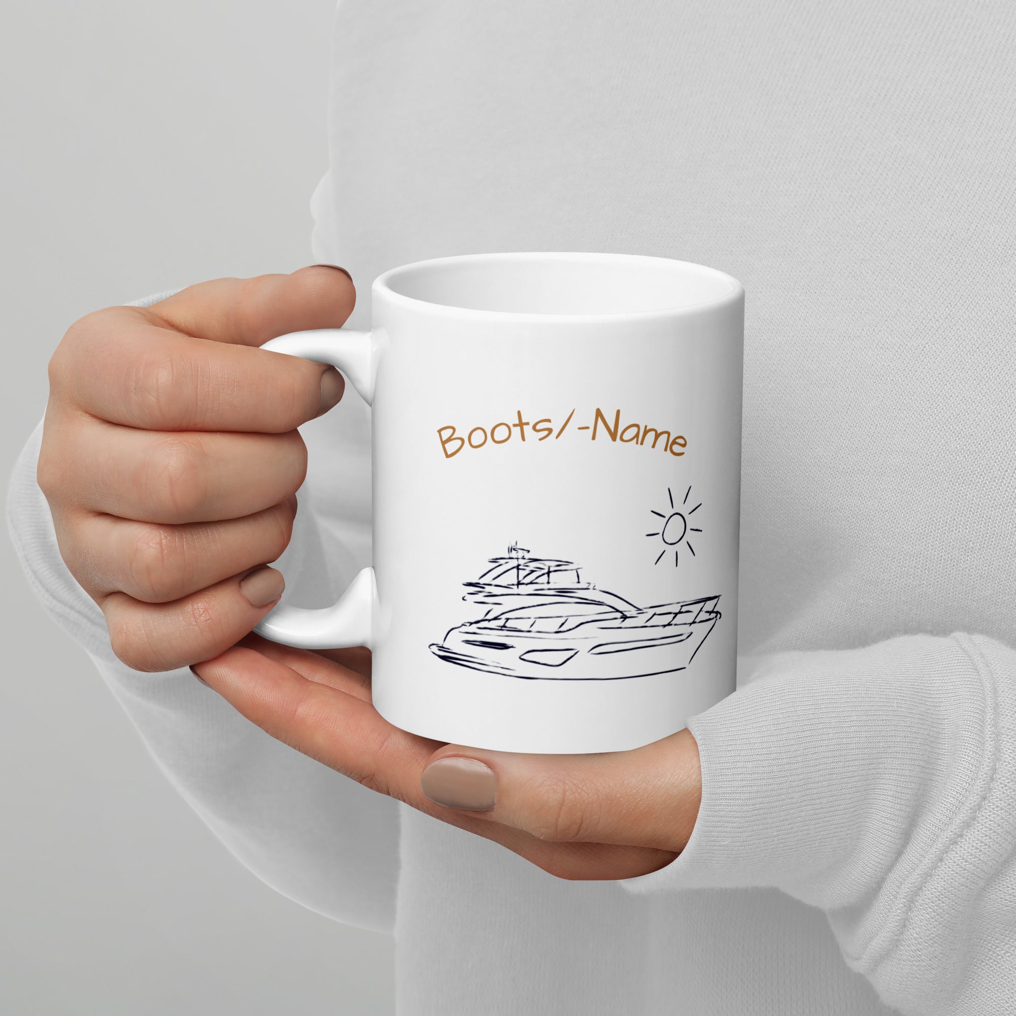 Tasse Motoryacht personalisiert – Maritimes Geschenk für Bootfans 