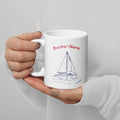 Keramiktasse Katamaran personalisiert mit Bootsname – Segler-Geschenk 