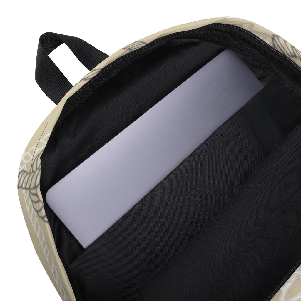 Maritimer personalisierter Rucksack mit Tauwerk-Print und Bootsnamen