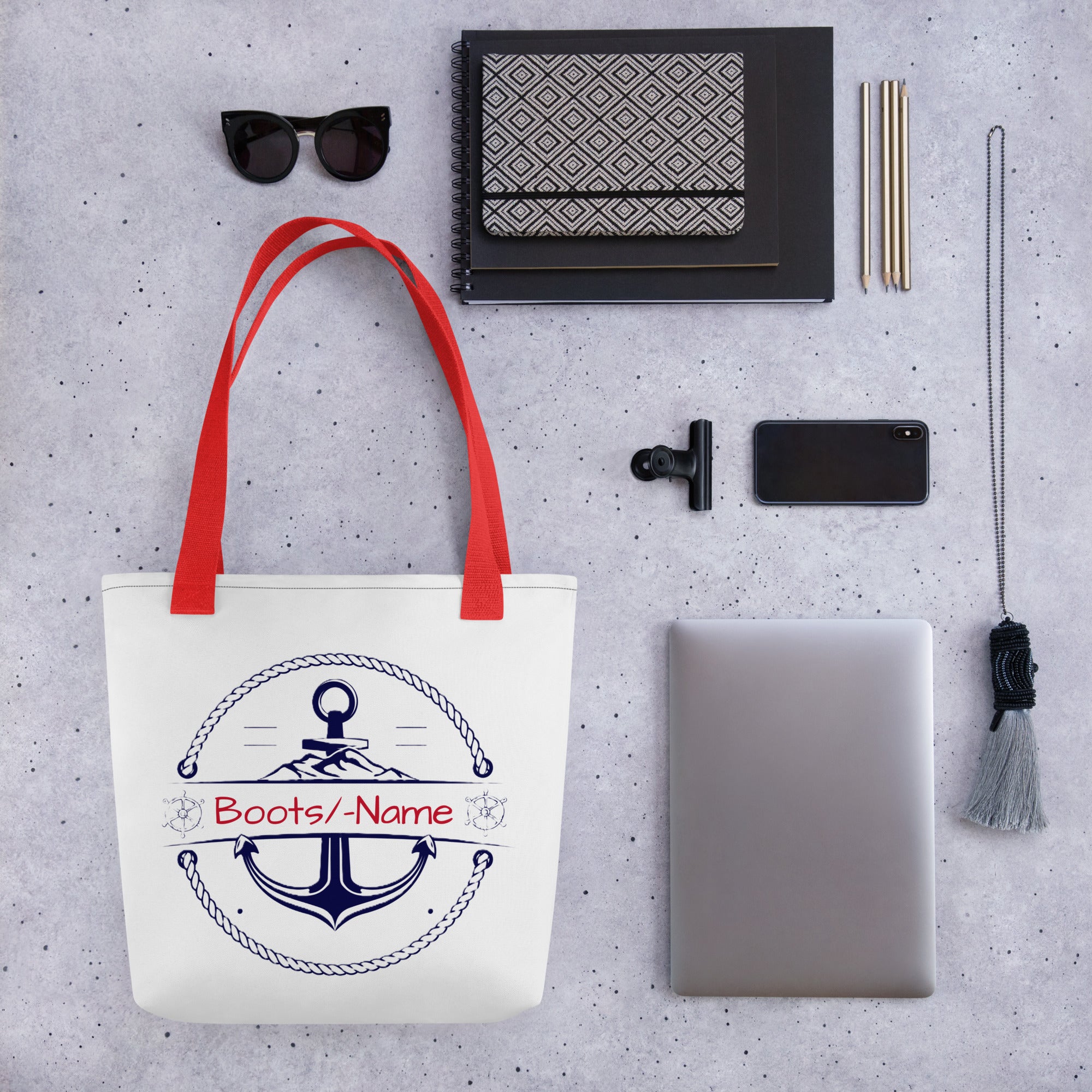 Tasche Anker personalisiert mit Namen – Maritimes Segler-Geschenk