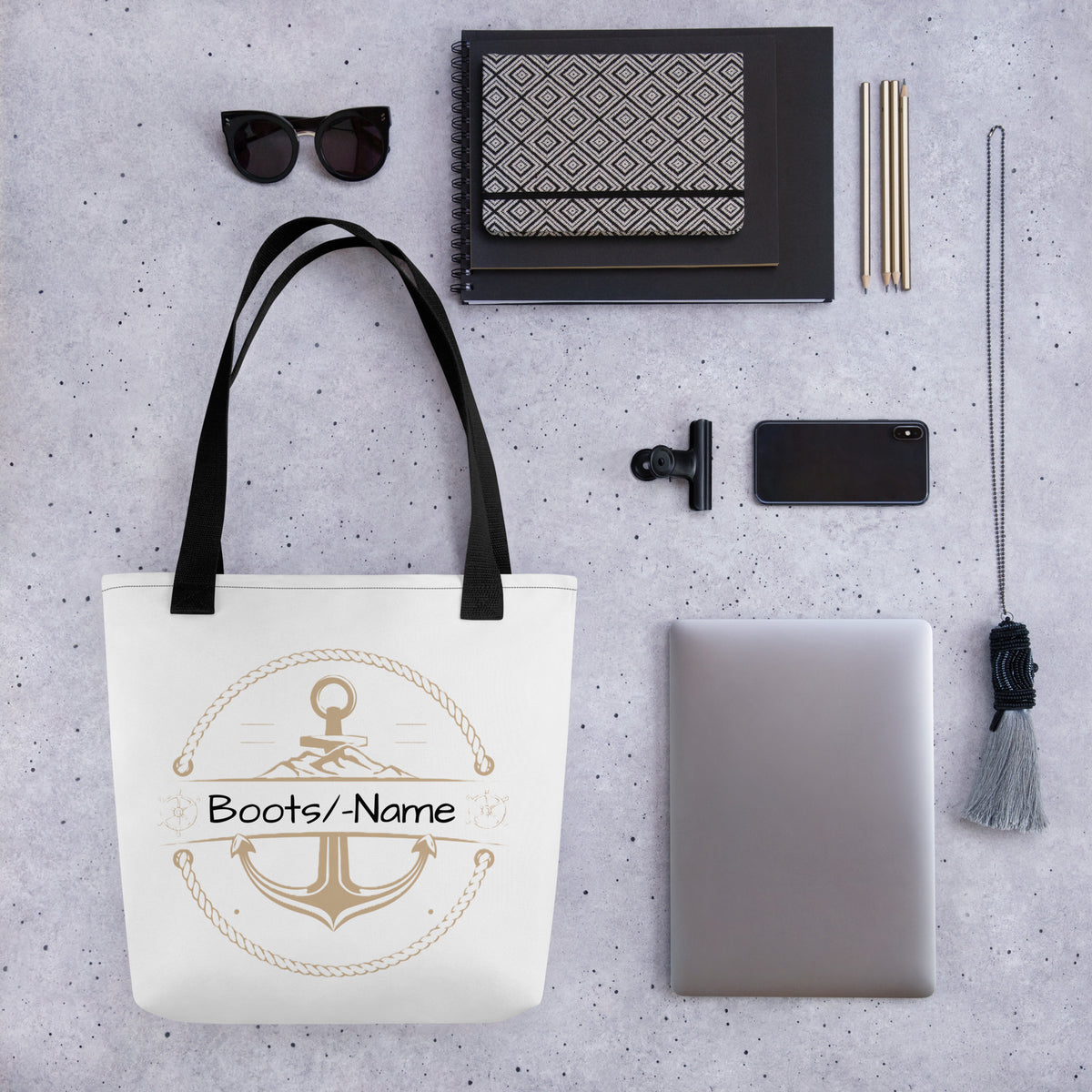 Maritime personalisierte Tasche mit Anker-Motiv