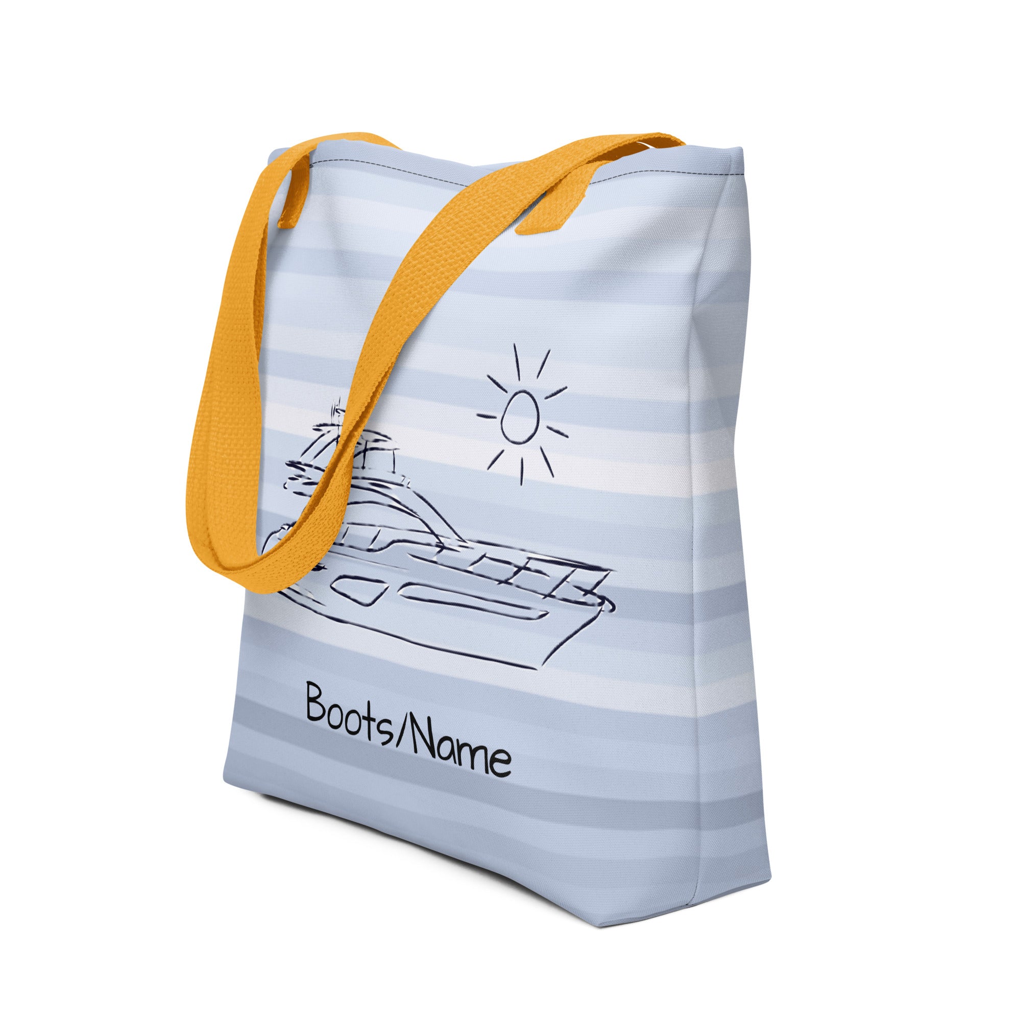 Maritime personalisierte Tasche mit Motoryacht-Motiv