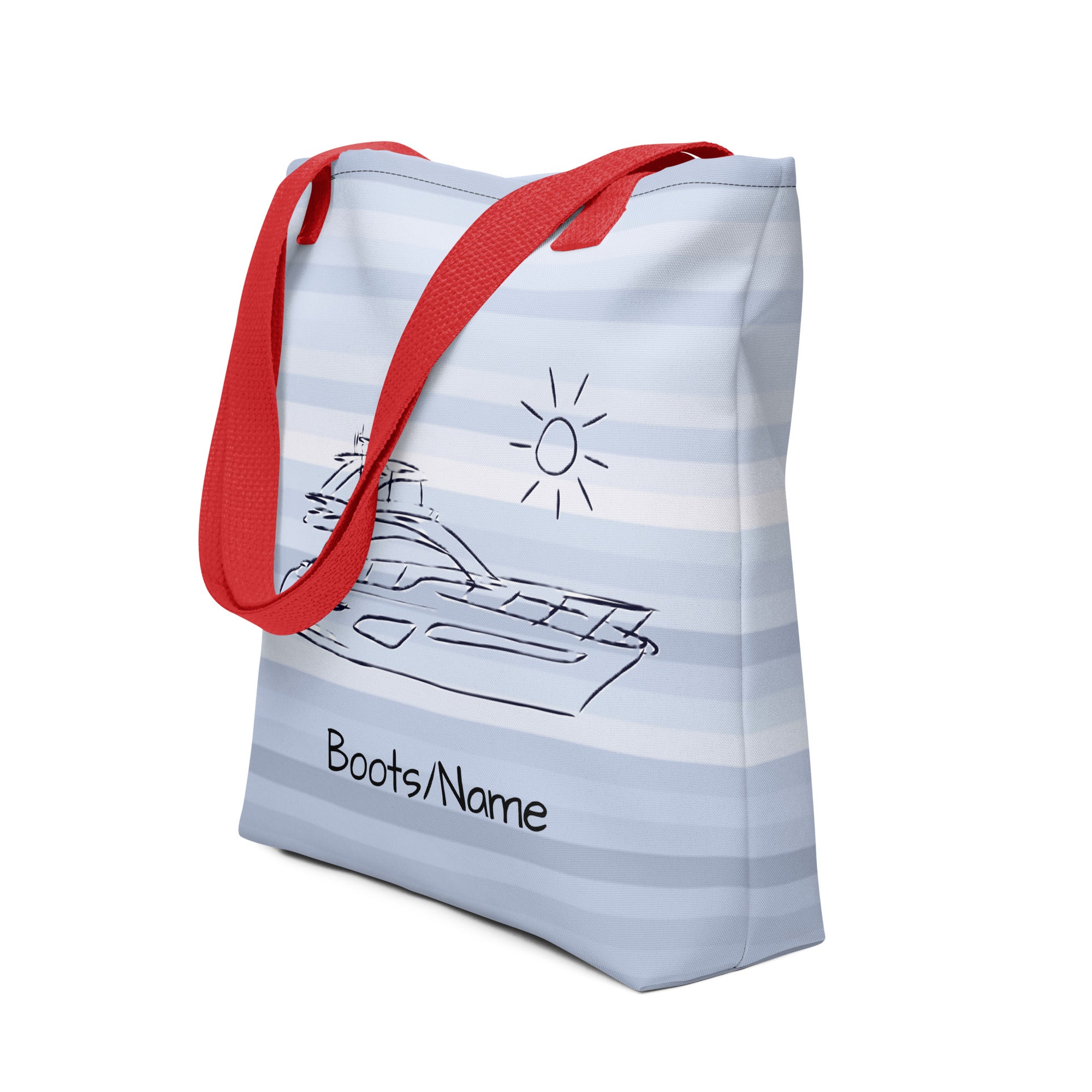 Maritime personalisierte Tasche mit Motoryacht-Motiv