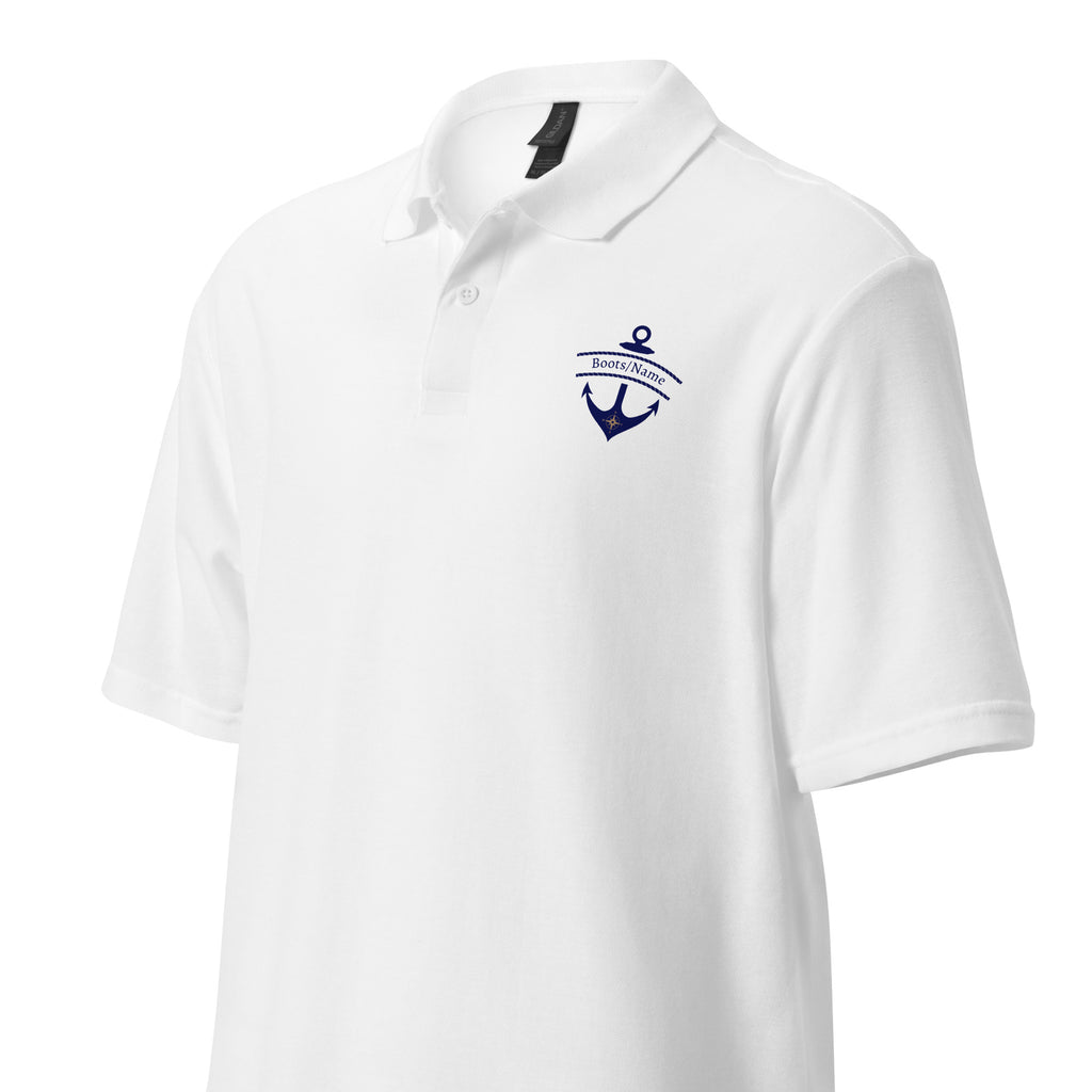 Personalisiertes Crew Poloshirt Anker maritim mit Namen | MelMaris