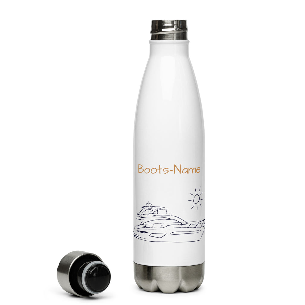 Personalisierte Edelstahl-Trinkflasche Motoryacht | 500ml Thermoflasche für Bootsfahrer