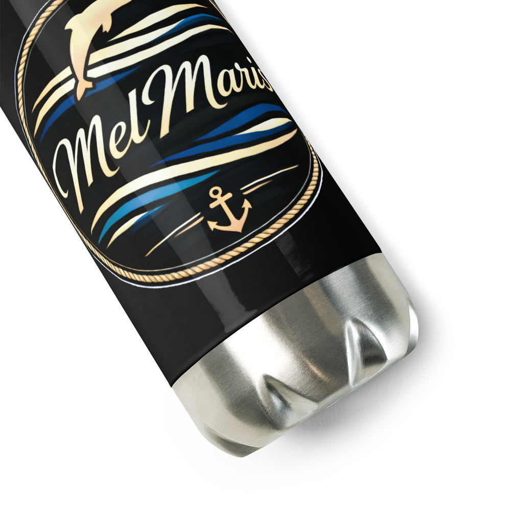 Edelstahl-Trinkflasche MelMaris-Logo | 500ml Thermoflasche maritim