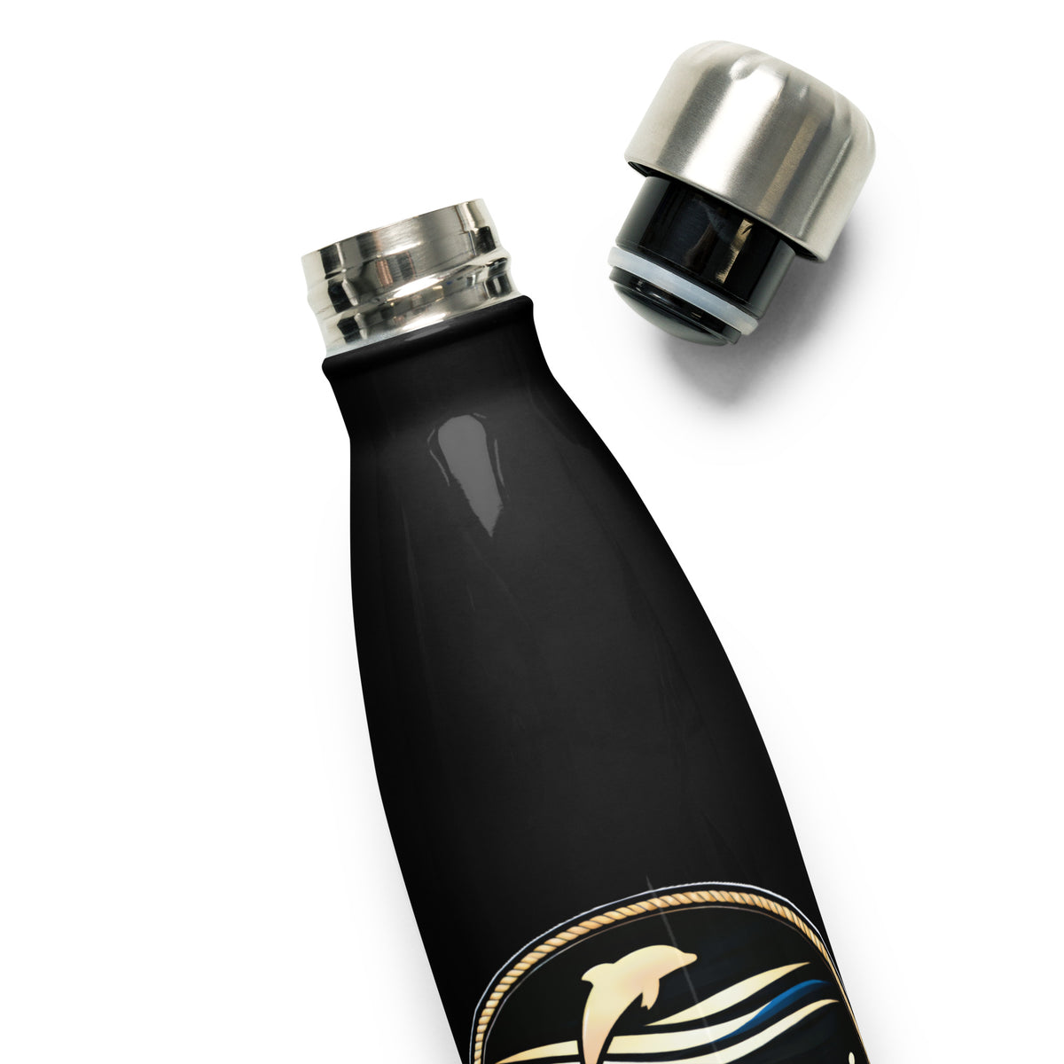 Edelstahl-Trinkflasche MelMaris-Logo | 500ml Thermoflasche maritim