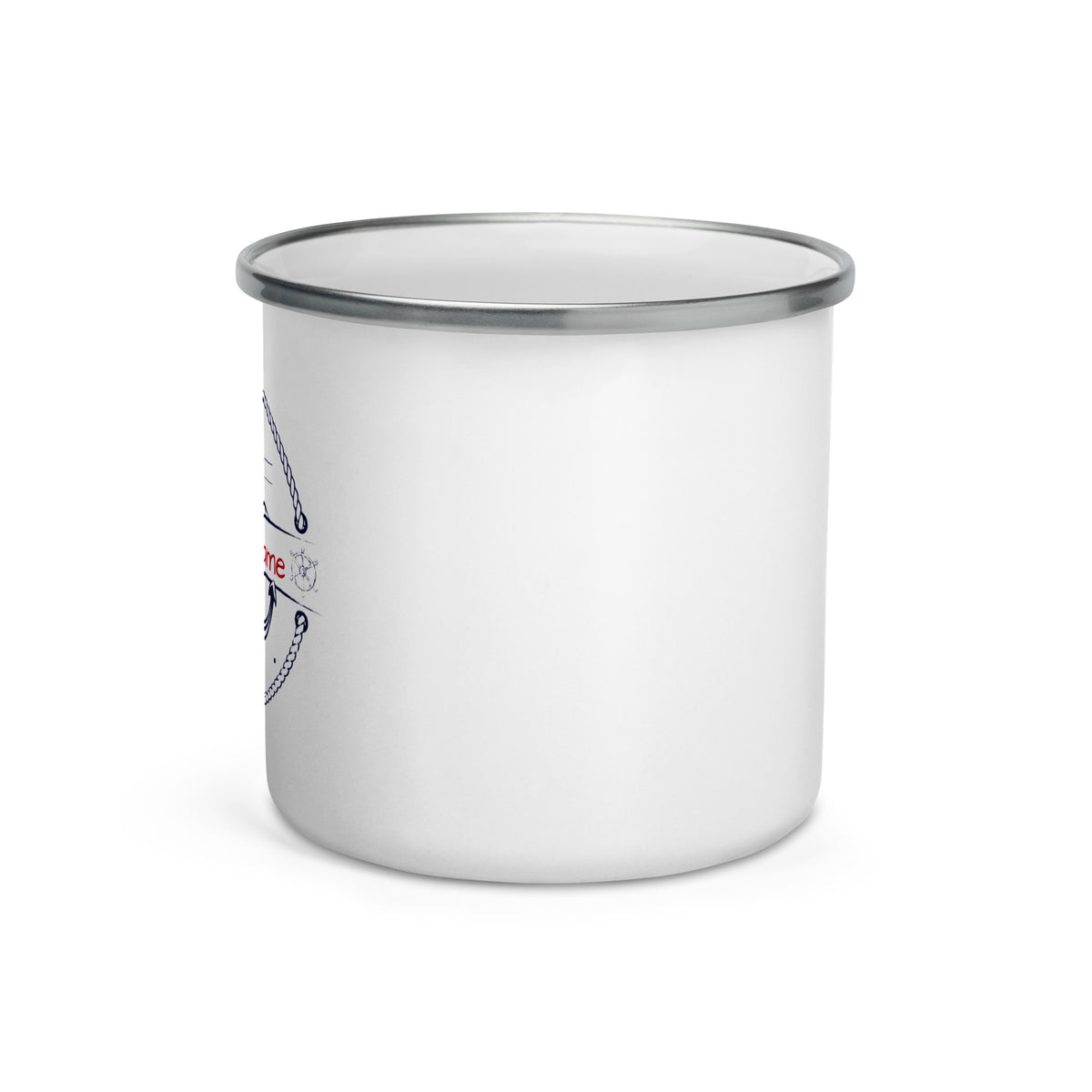 Emaille-Tasse Anker personalisiert – Maritimes Segler-Geschenk