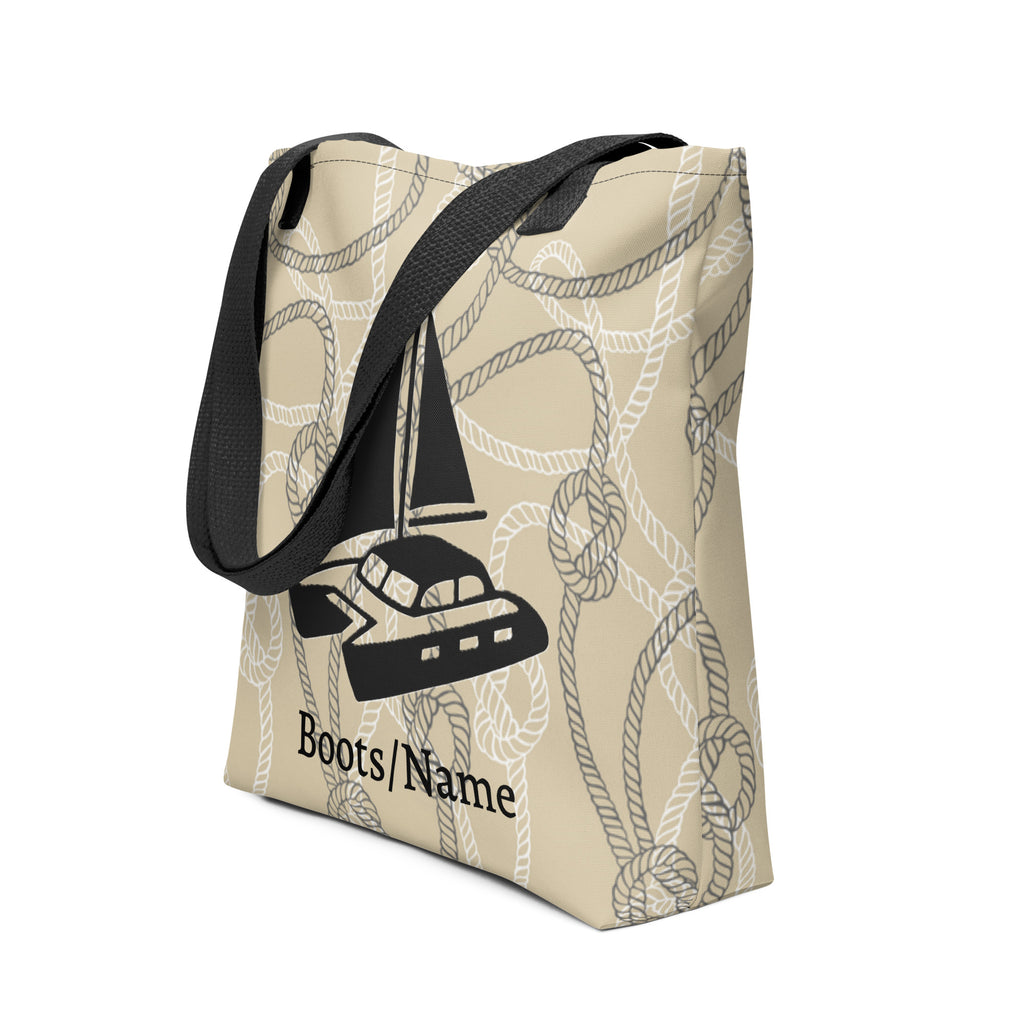 Maritime personalisierte Tasche mit Tauwerk/ Katamaran