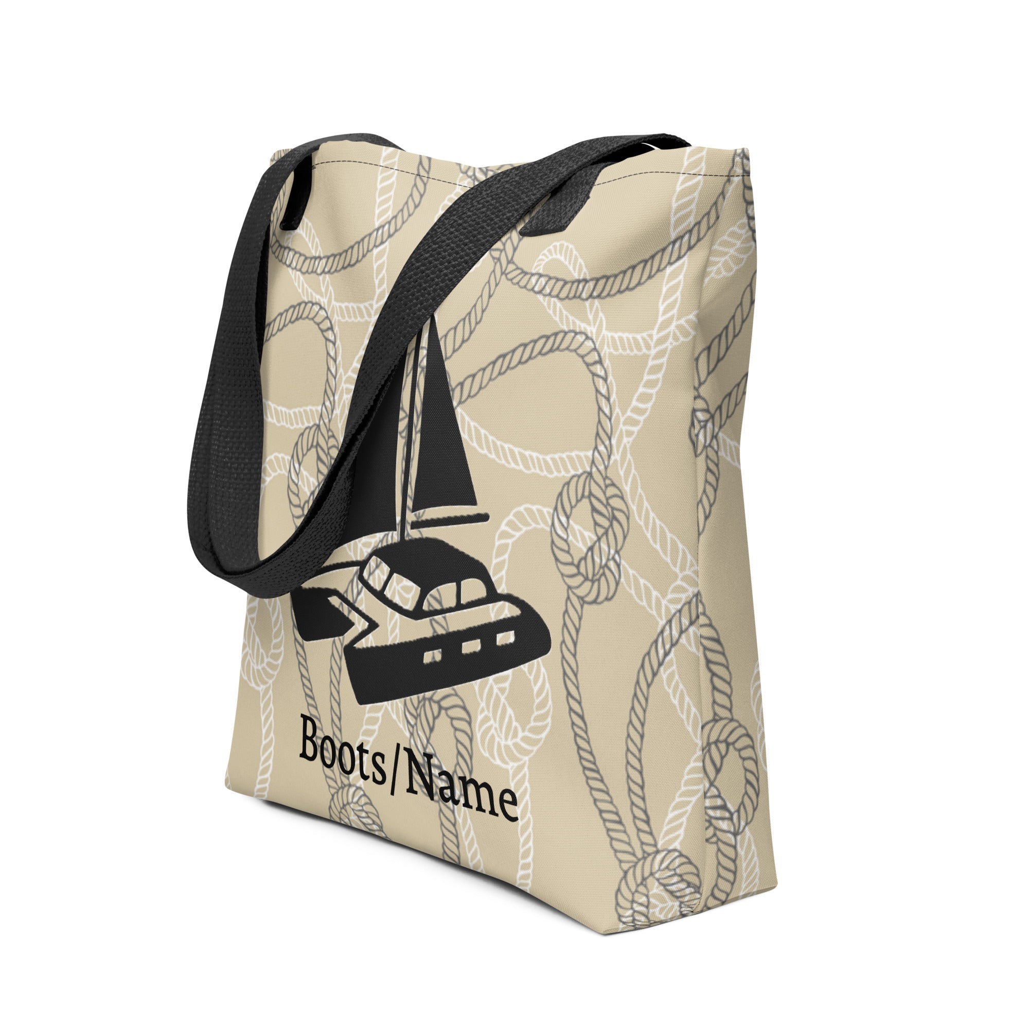 Maritime personalisierte Tasche mit Tauwerk/ Katamaran