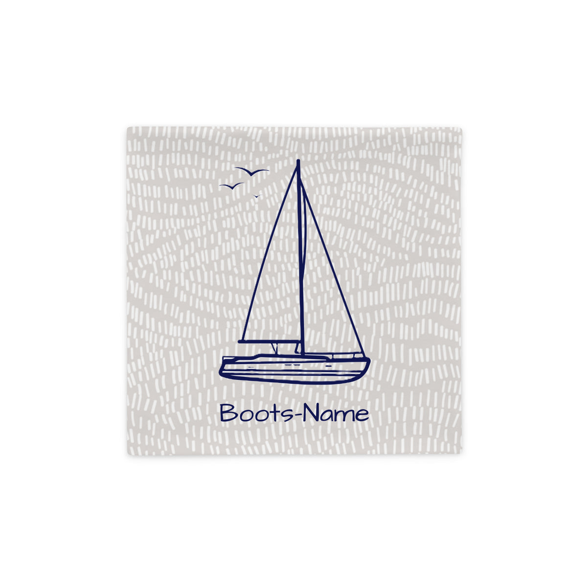 Kissenbezug Segelboot personalisiert mit Bootsname – Segler-Geschenk