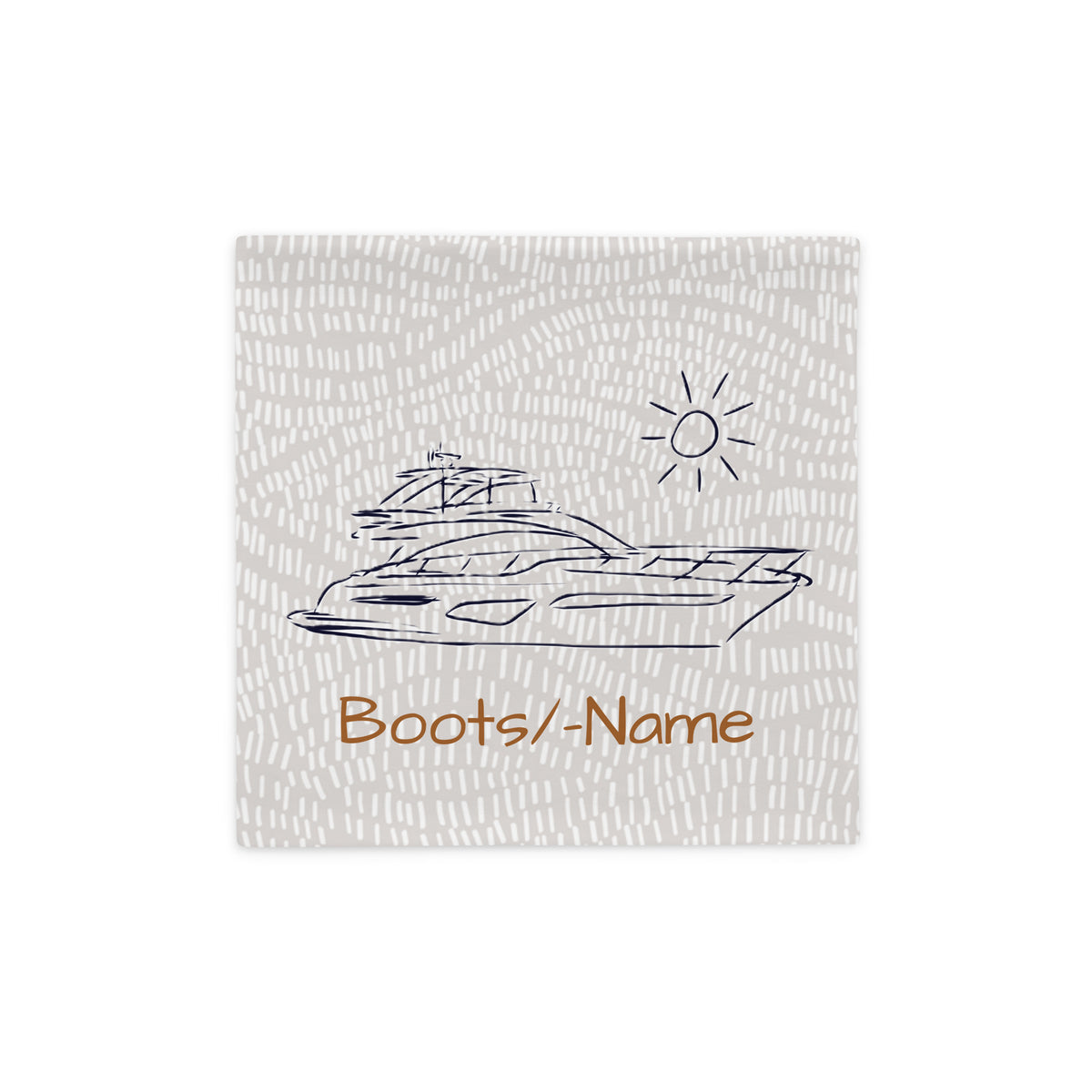 Kissenbezug Motoryacht personalisiert mit Bootsname – Segler-Geschenk  mit Bootsnamen
