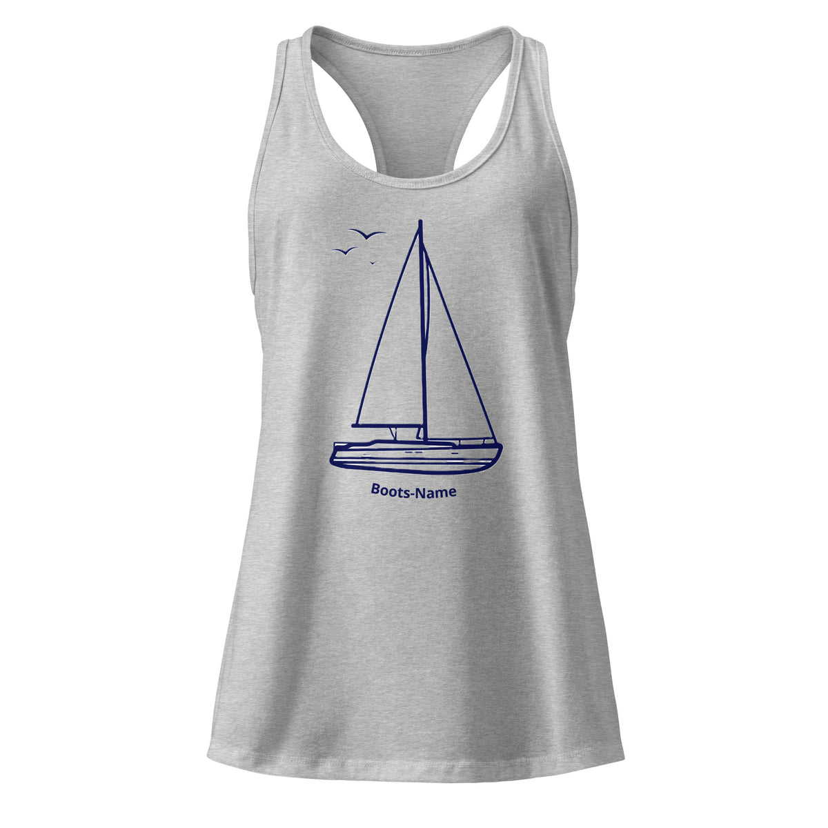 Personalisiertes Racerback-Tanktop Segelboot maritim Damen mit Namen | MelMaris
