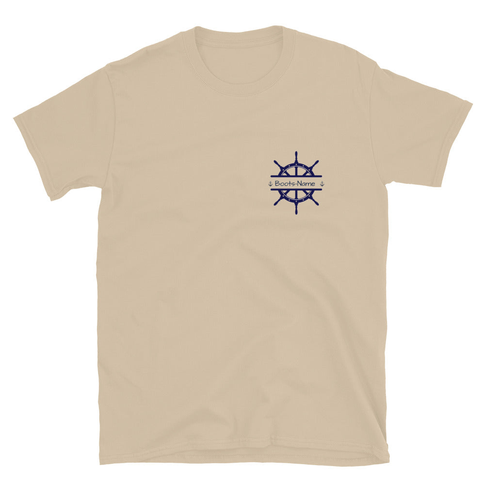 Personalisiertes Crew T-Shirt Steuerrad Damen mit Namen | MelMaris