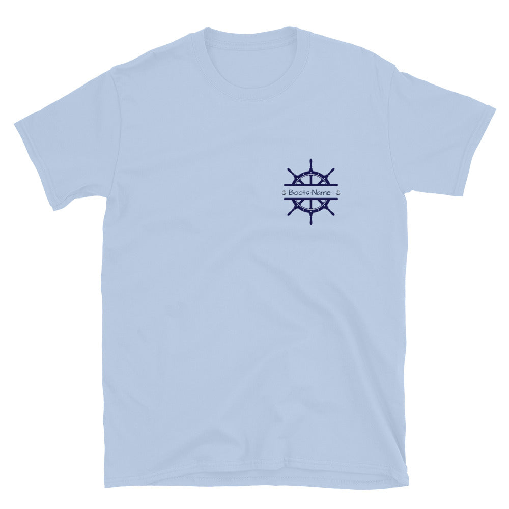 Personalisiertes Crew T-Shirt Steuerrad Damen mit Namen | MelMaris
