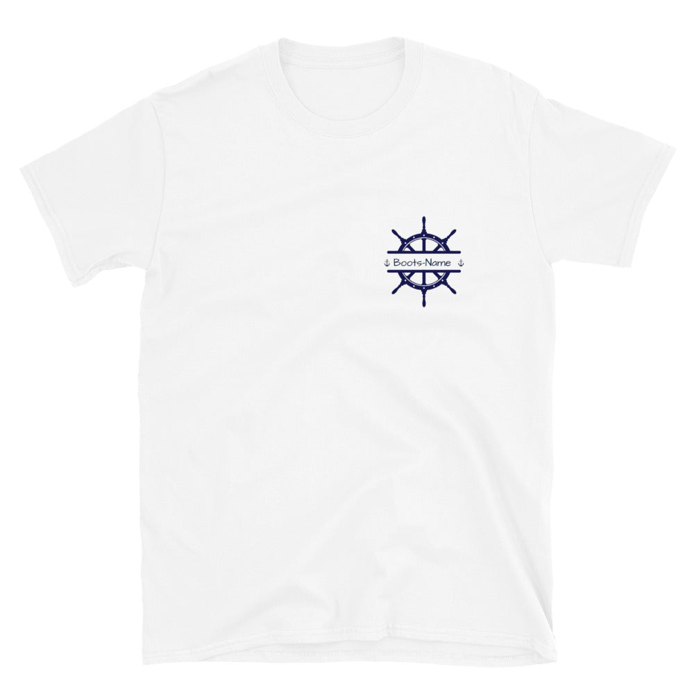 Maritimes personalisiertes Crew T-Shirt Steuerrad-Motiv