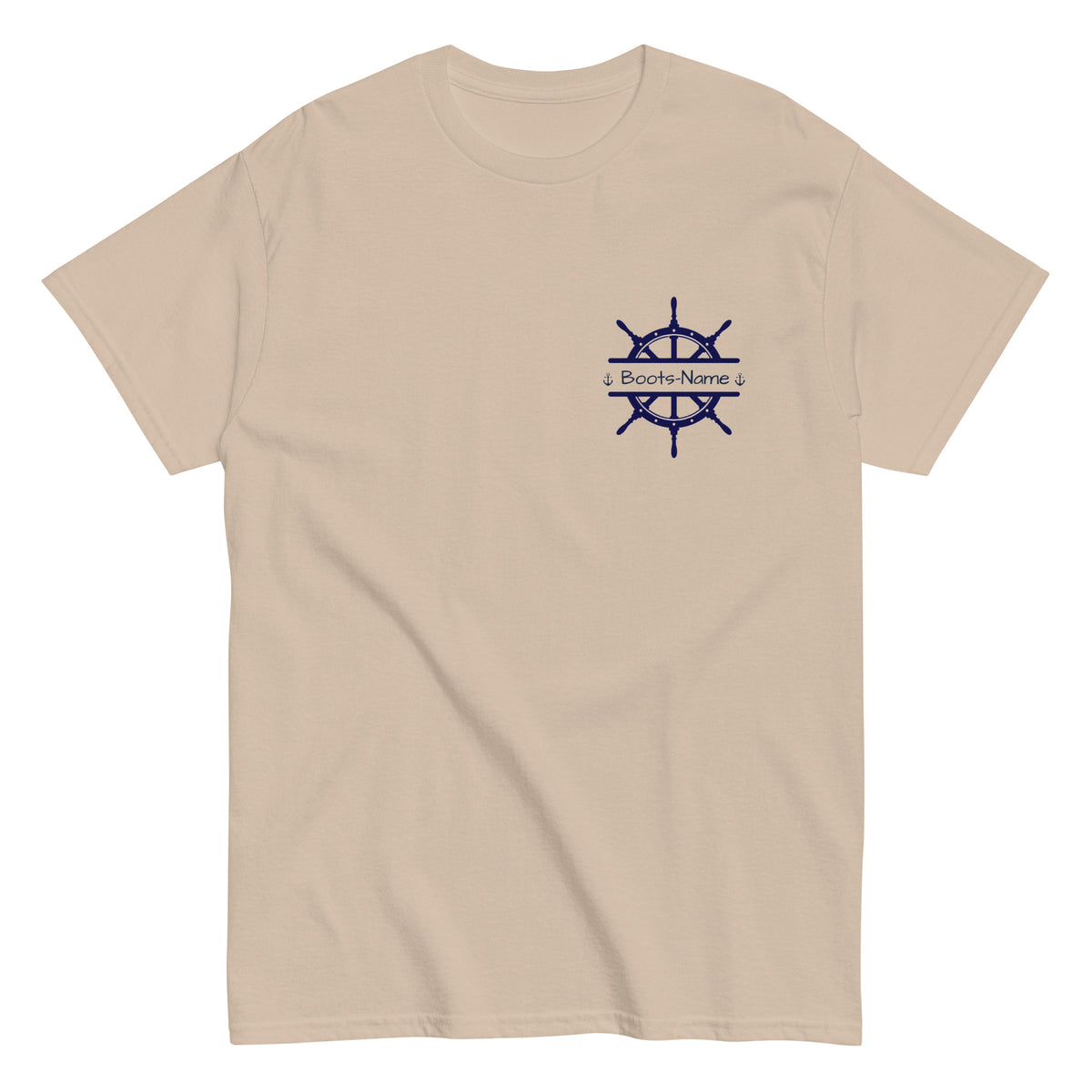 Maritimes personalisiertes Crew-Shirt mit Steuerrad-Motiv