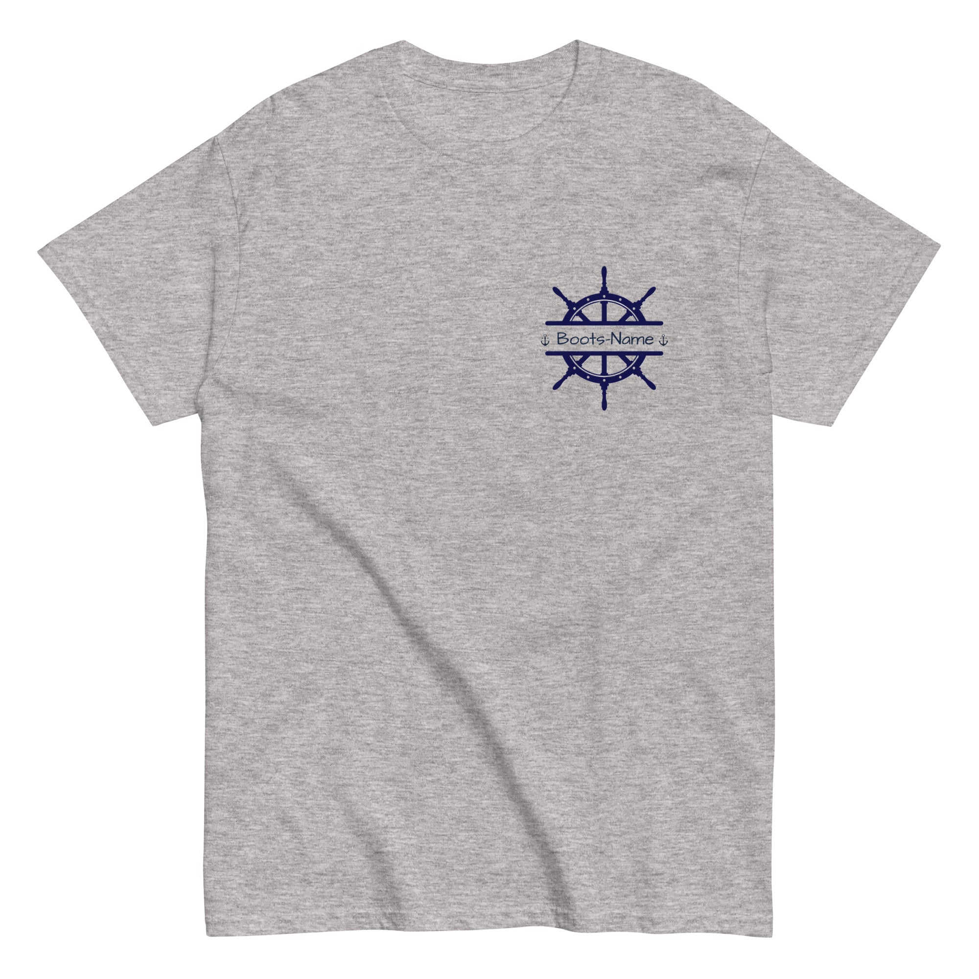 Maritimes personalisiertes Crew-Shirt mit Steuerrad-Motiv