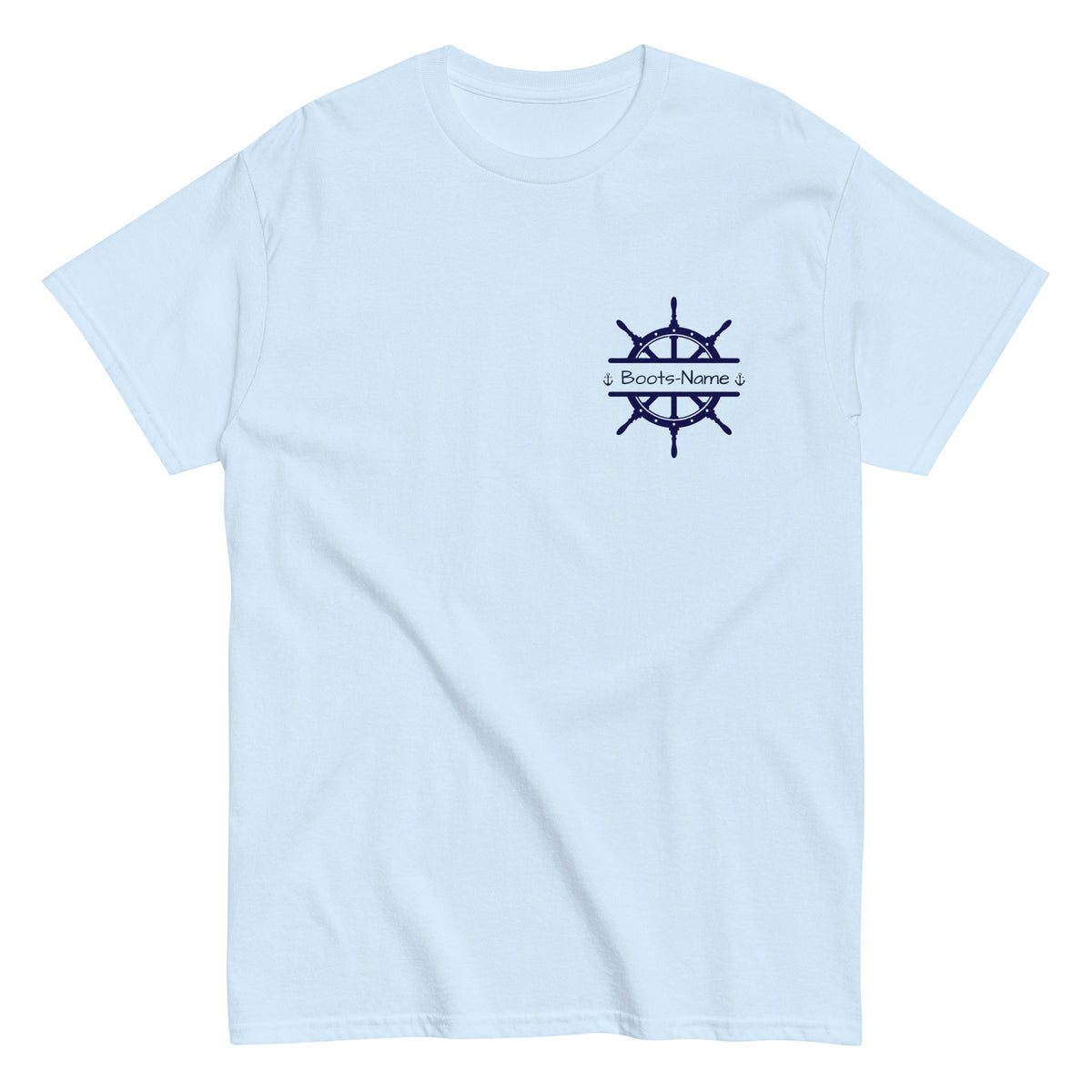 Maritimes personalisiertes Crew-Shirt mit Steuerrad-Motiv
