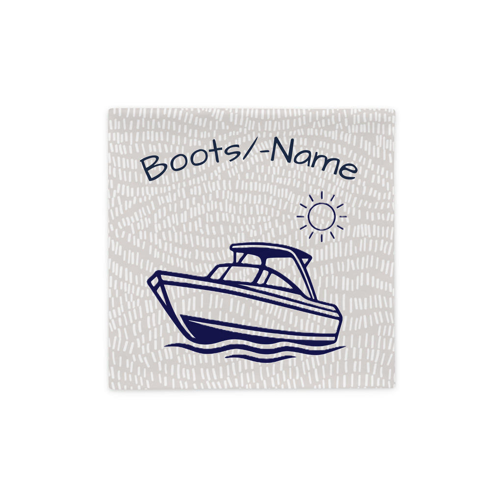 Kissenbezug Motorboot personalisiert – Maritimes Geschenk für Bootsfahrer 
