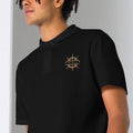 Maritimes personalisiertes Crew Poloshirt mit Steuerrad-Motiv