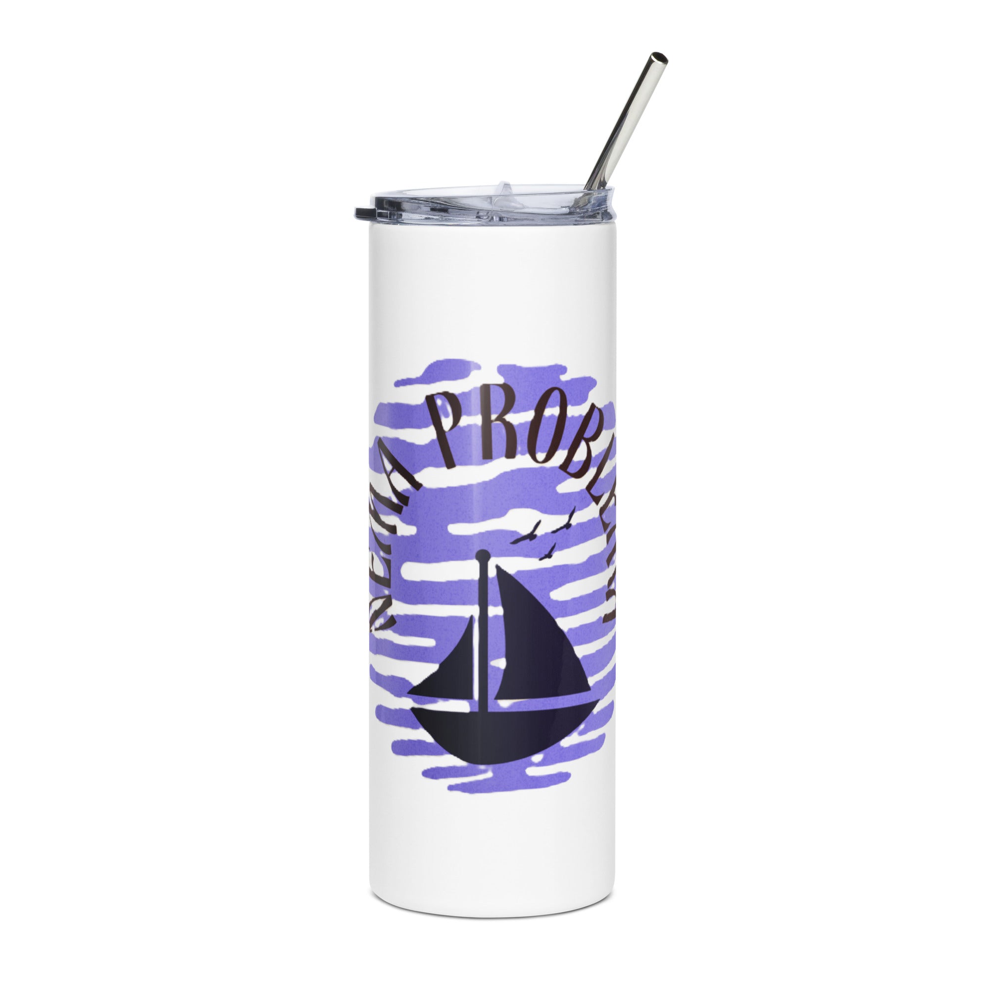Edelstahlbecher Nema problema marineblau – Segler-Geschenk