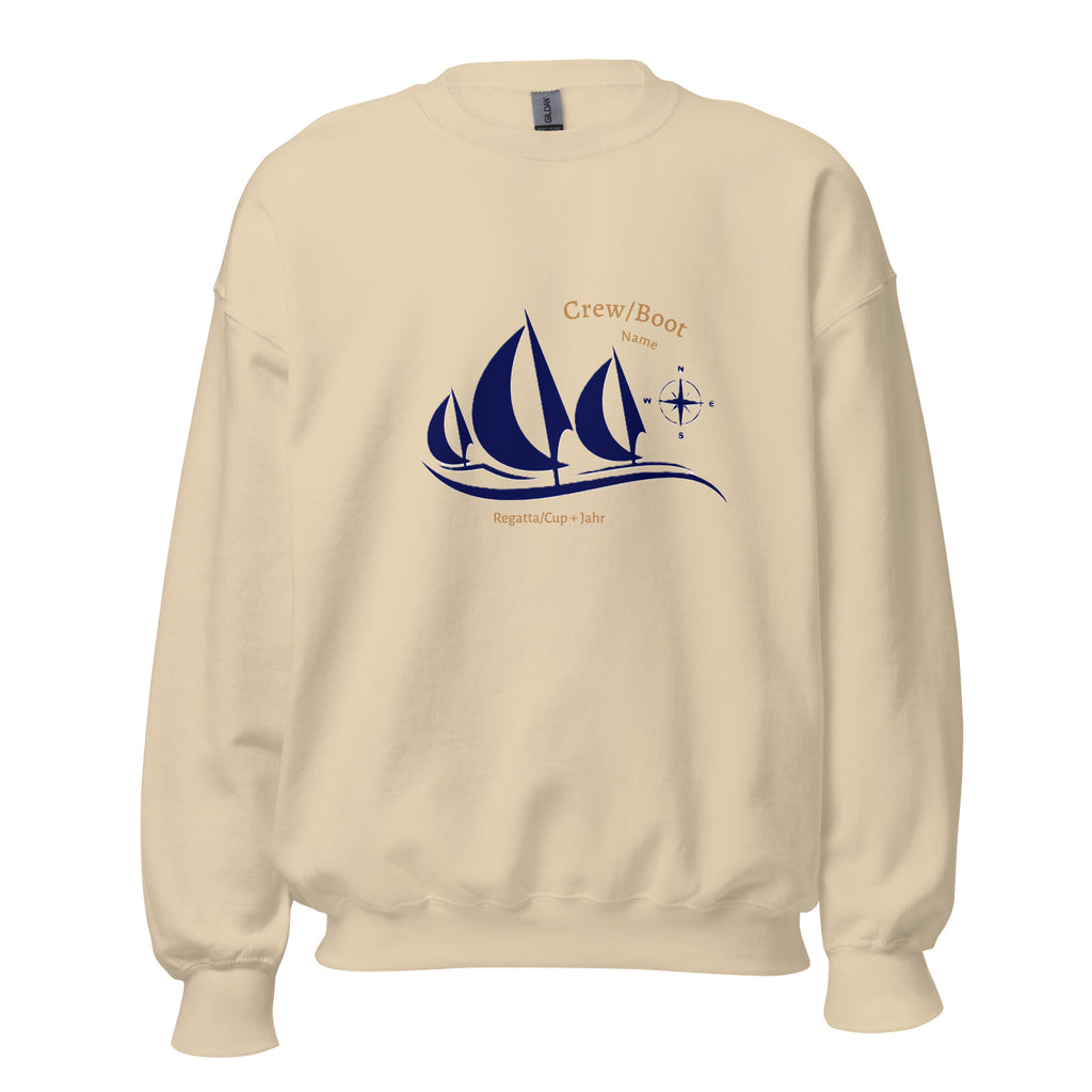 Nautischer personalisierter Crew Pullover für Regatta/ Cup mit Namen