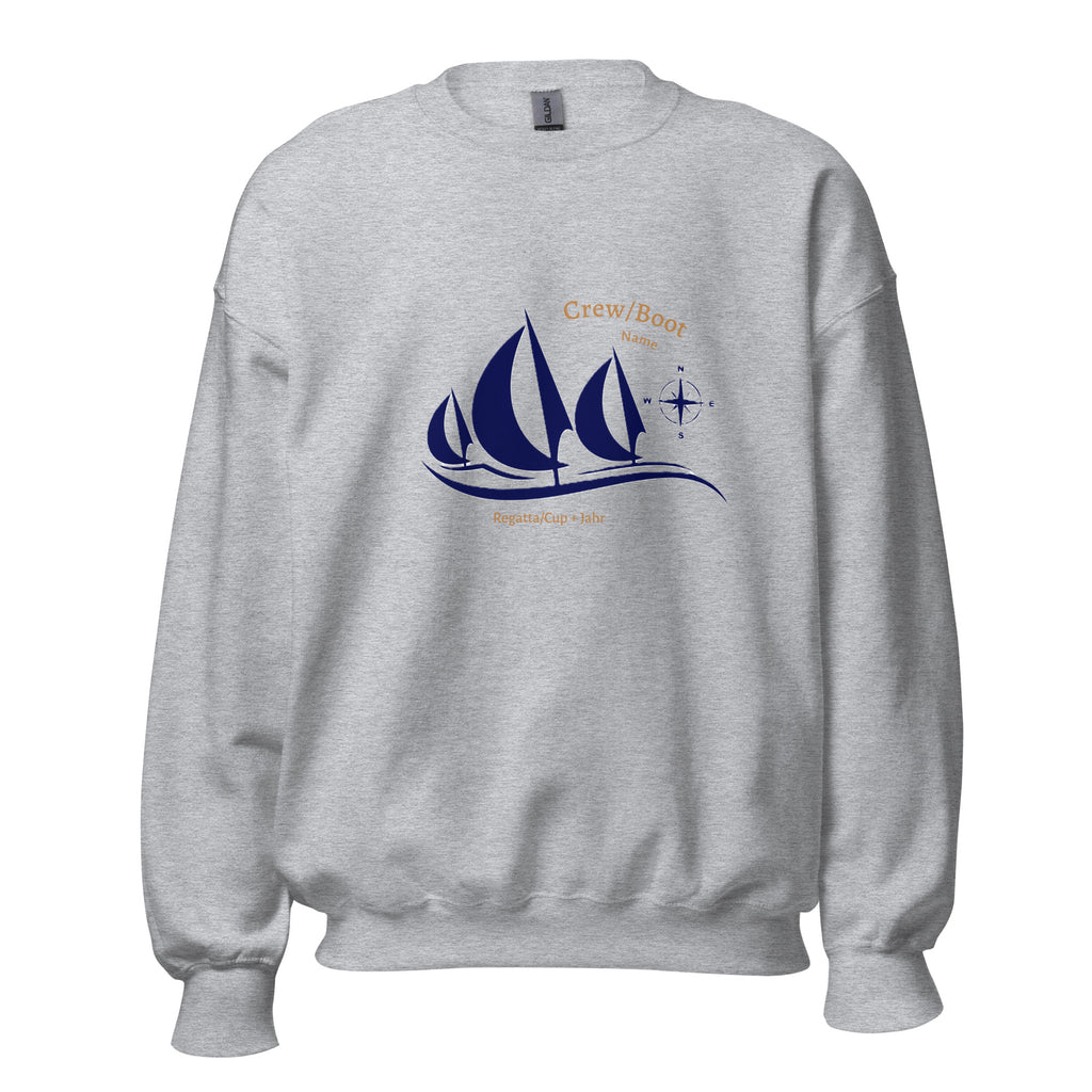 Nautischer personalisierter Crew Pullover für Regatta/ Cup mit Namen