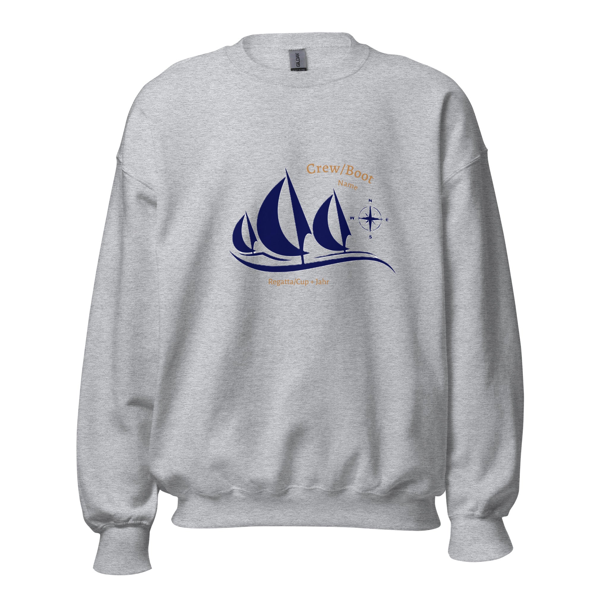 Nautischer personalisierter Crew Pullover für Regatta/ Cup mit Namen