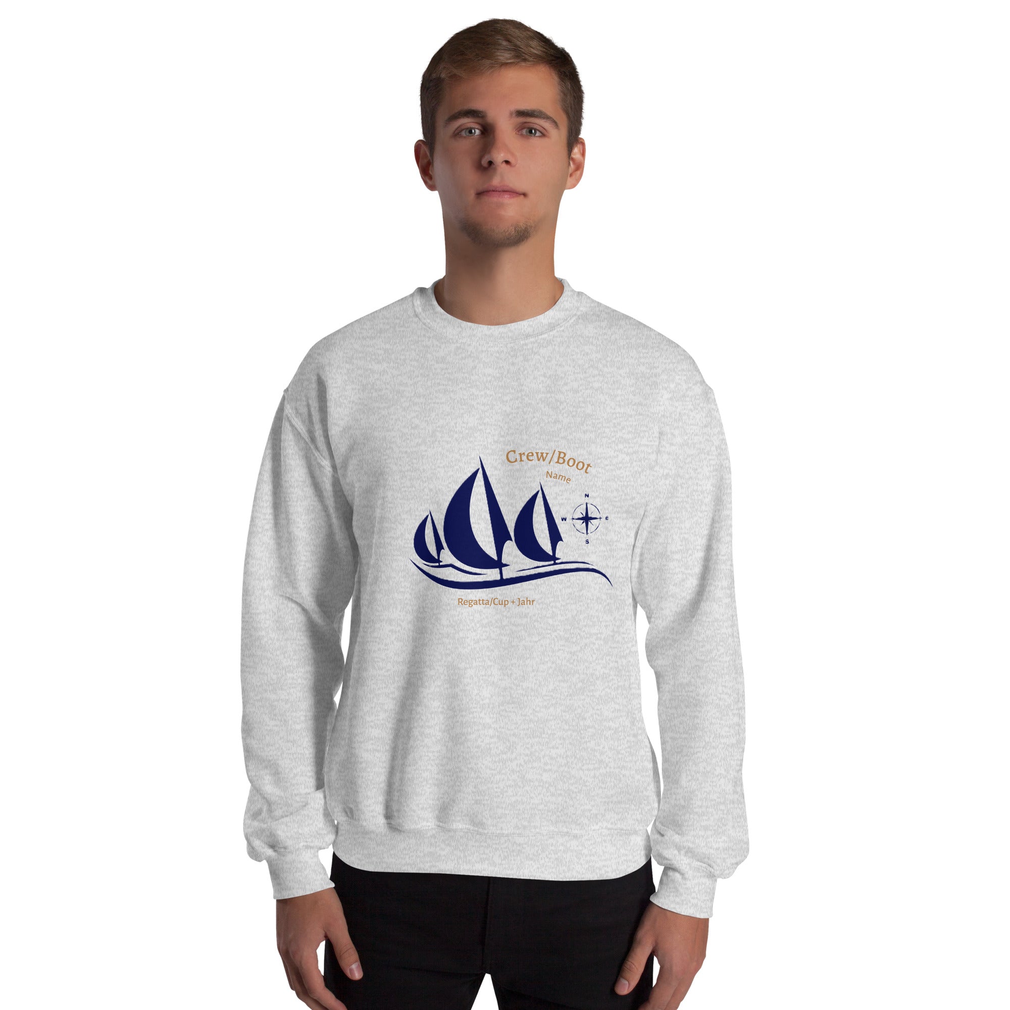 Nautischer personalisierter Crew Pullover für Regatta/ Cup mit Namen