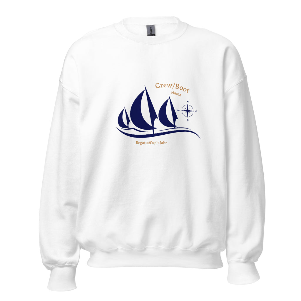 Nautischer personalisierter Crew Pullover für Regatta/ Cup mit Namen