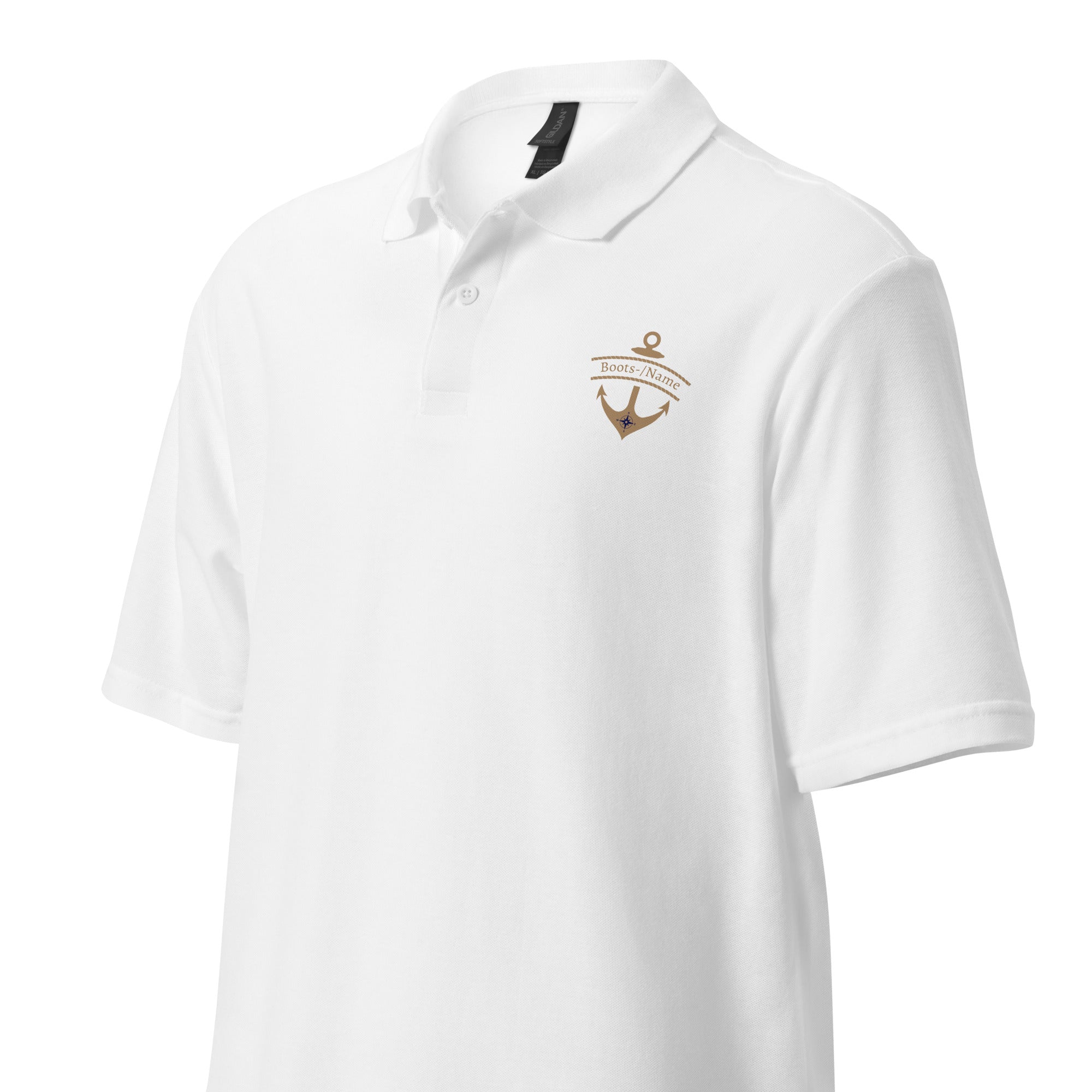 Maritimes personalisiertes Crew Poloshirt mit Anker-Motiv