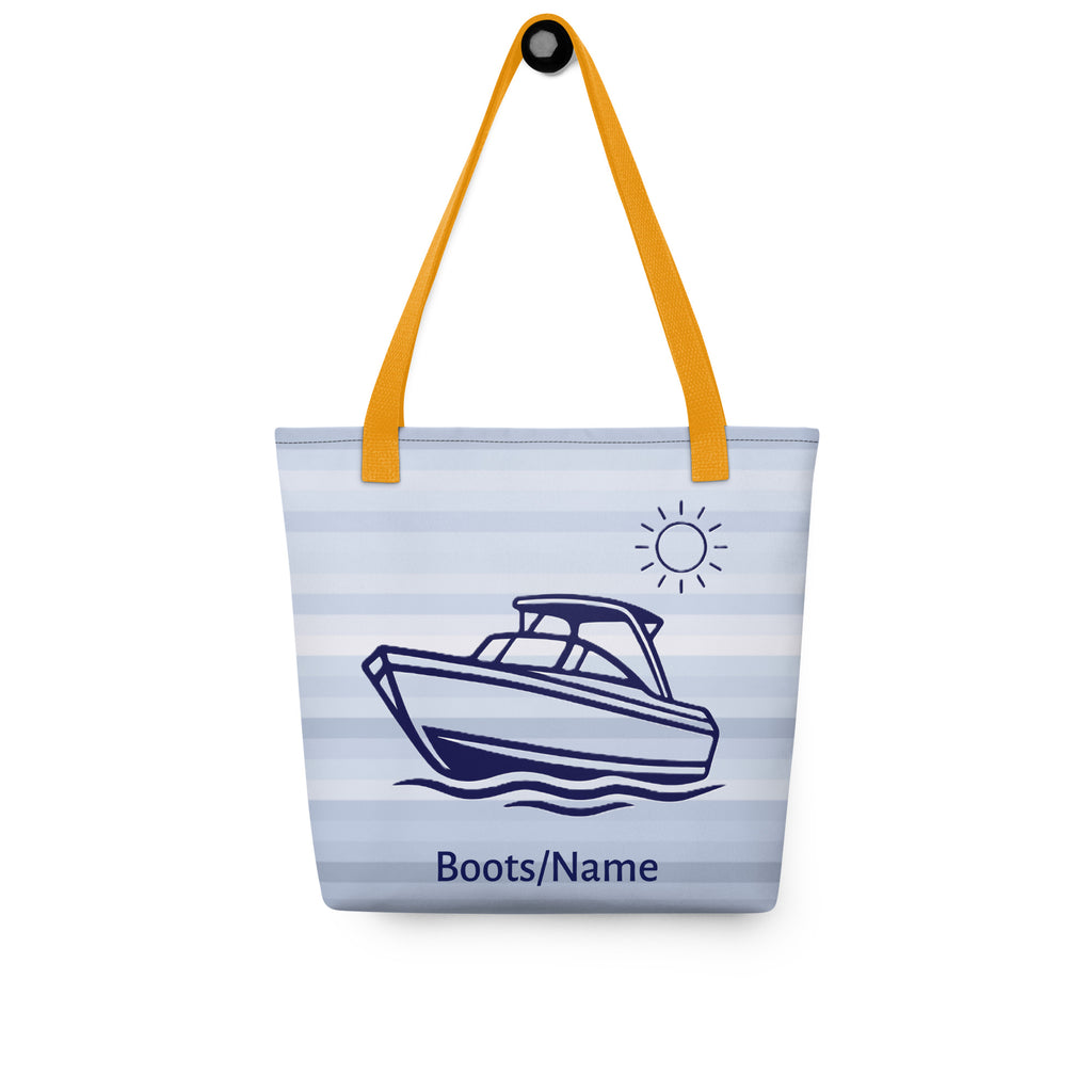 Maritime personalisierte Tasche mit Motorboot-Motiv