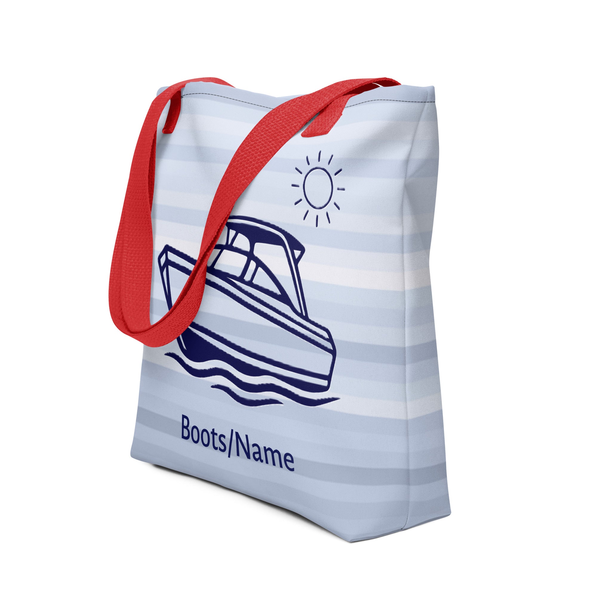 Maritime personalisierte Tasche mit Motorboot-Motiv