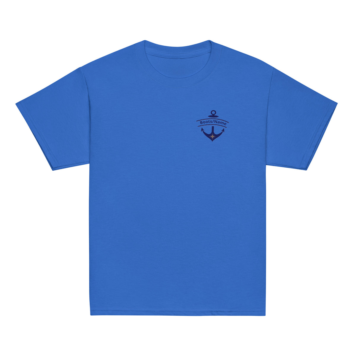 Maritimes personalisiertes Crew T-Shirt mit Anker-Motiv, Kids/ Teens