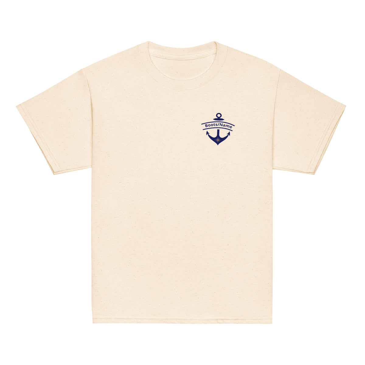 Maritimes personalisiertes Crew T-Shirt mit Anker-Motiv, Kids/ Teens