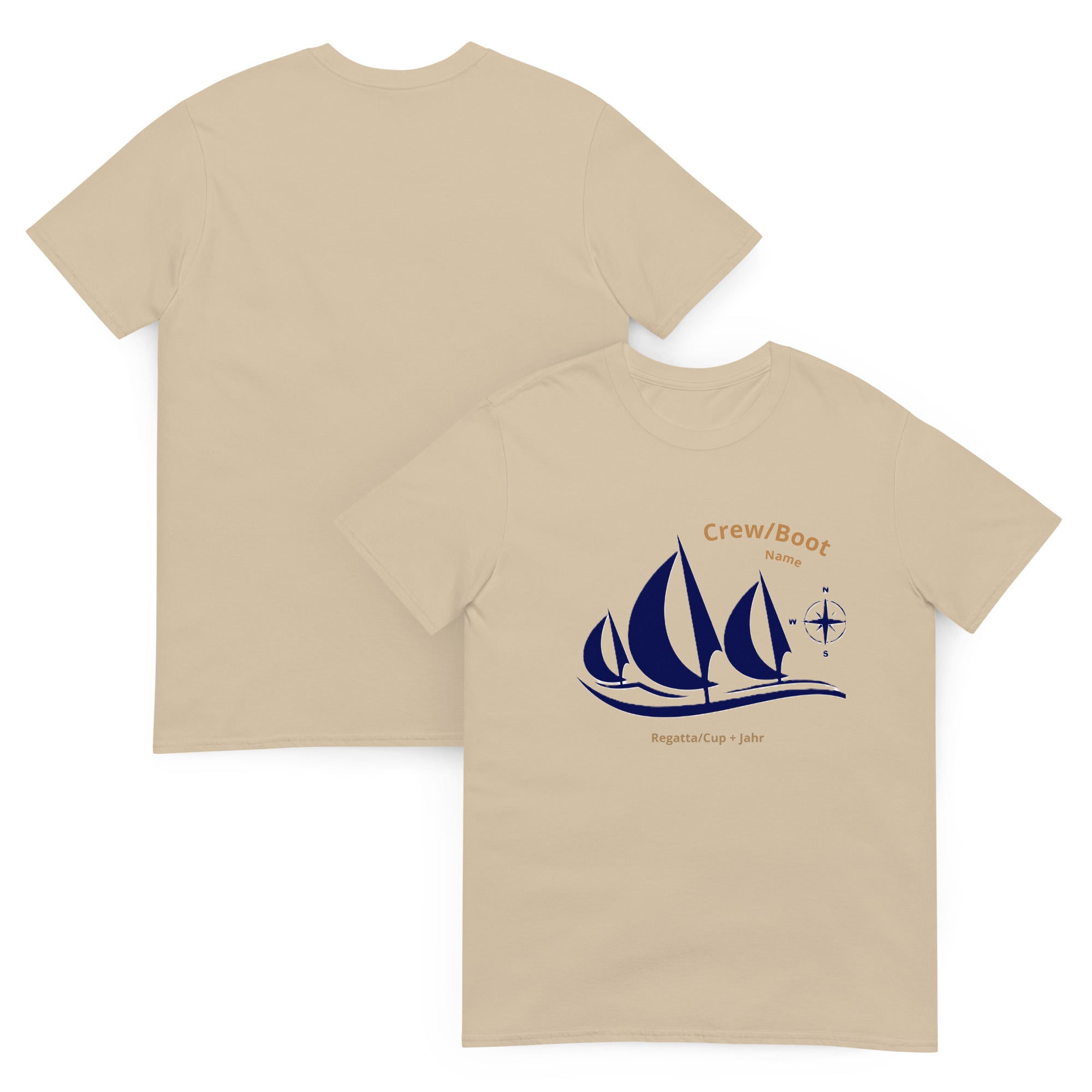Personalisiertes Regatta Cup Crew T-Shirt | Nautisches Shirt mit Namen & Bootsname