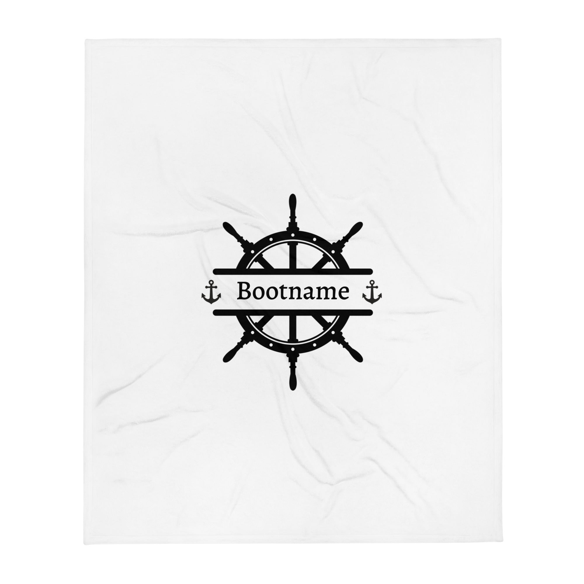 Personalisierte Tagesdecke Steuerrad Bootsname | MelMaris