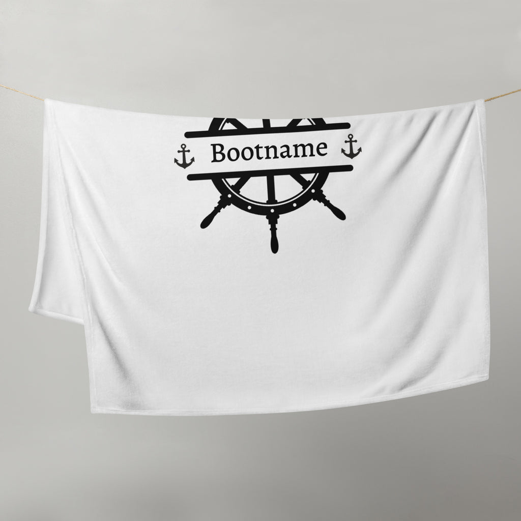 Personalisierte Tagesdecke Steuerrad Bootsname | MelMaris