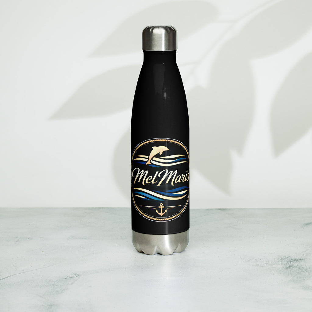Edelstahl-Trinkflasche MelMaris-Logo | 500ml Thermoflasche maritim