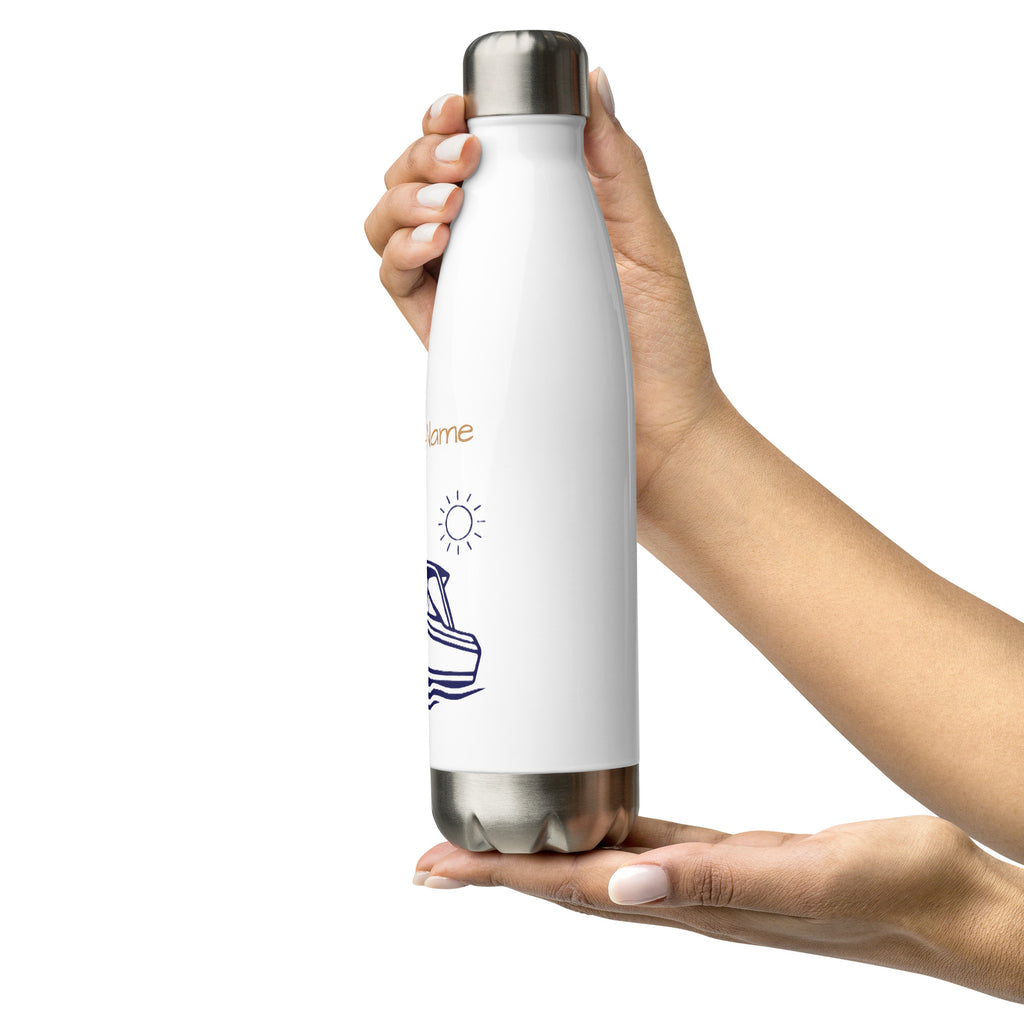 Personalisierte Edelstahl-Trinkflasche Motorboot | 500ml Thermoflasche für Segler