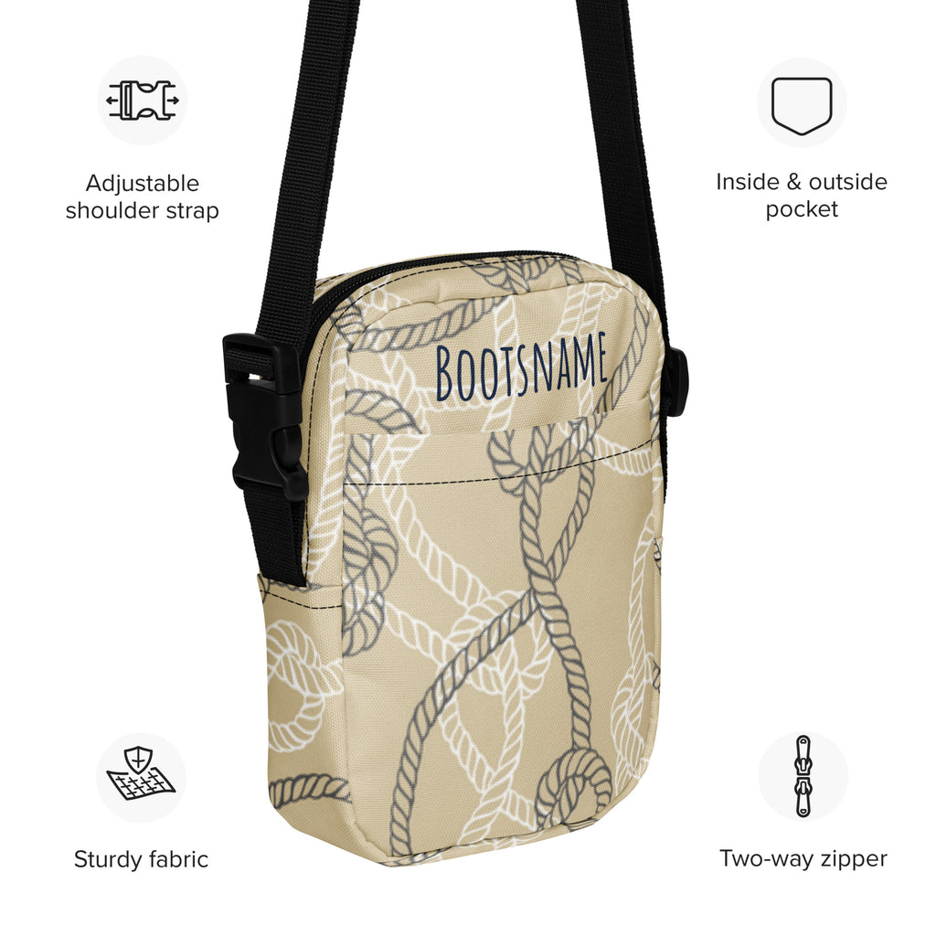 Maritime personalisierte Umhängetasche/ Crossbody-Bag mit Bootsnamen