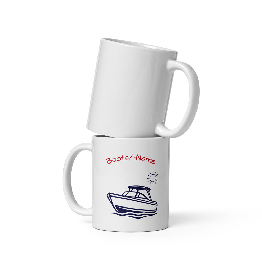 Keramiktasse Motorboot personalisiert – Maritimes Geschenk für Bootsfahrer 