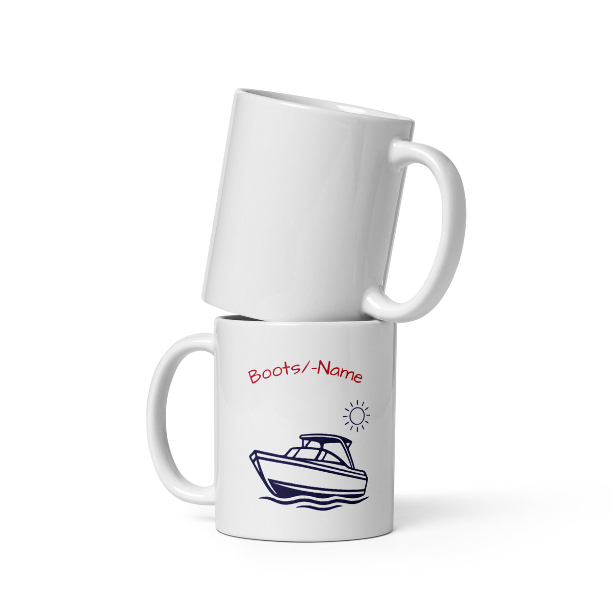 Keramiktasse Motorboot personalisiert – Maritimes Geschenk für Bootsfahrer 